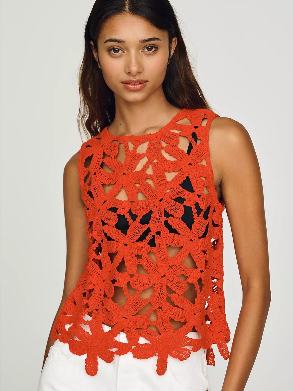NWT Dolan Left Coast Cotton Crochet Tank Size Small